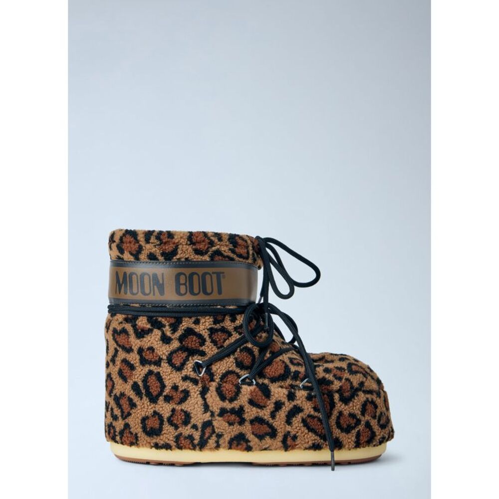Moon Boot Women Icon Low Fleece Leopard Boots